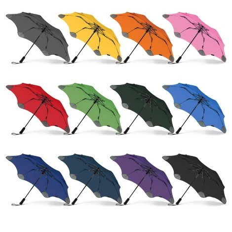 BLUNT Metro umbrellas shown in a wide current colour range.