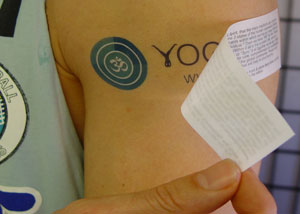 A finished temporary tattoo revealed after the backing is removed.